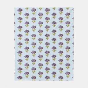 Cobertor De Velo Fleece Blanket Roxo Violetas Padrão Azul Pálido
