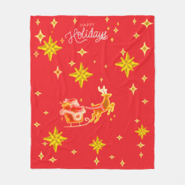 Cobertor De Velo Fleece Blanket Santa Clause 