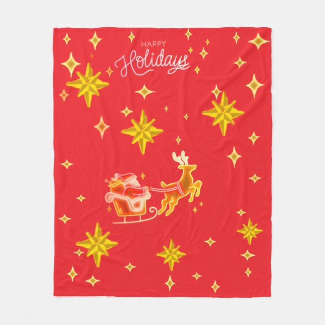 Cobertor De Velo Fleece Blanket Santa Clause  (Frente)