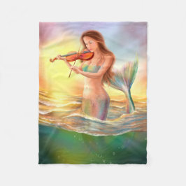 Cobertor De Velo Fleece Blanket, uma sereia fantástica toca violino