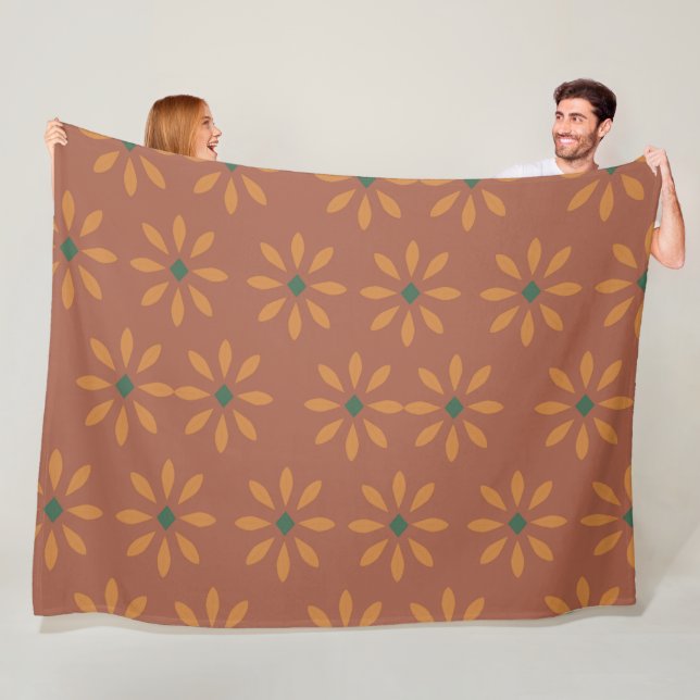 Cobertor De Velo Fleece blanket with flower pattern  (In Situ)