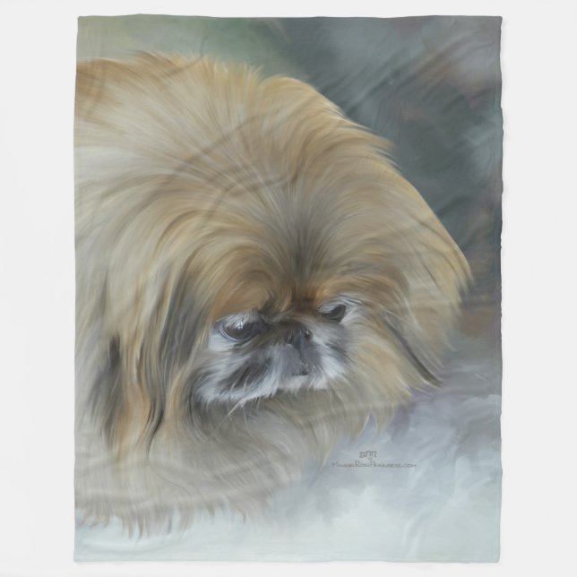 Cobertor De Velo Fleece Macio de Pekingese (Frente)