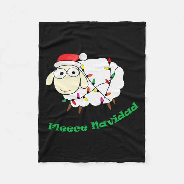 Cobertor De Velo Fleece Navidad - Christmas Sheep Long Sleeve  (Frente)