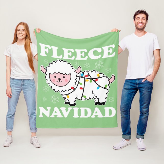 Cobertor De Velo Fleece Navidad Feliz Funny Christmas Kawaii Shep (In Situ)