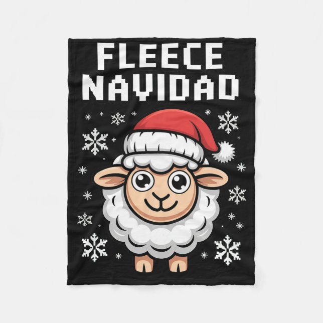 Cobertor De Velo Fleece Navidad Ugly Sweater ovelha Holida (Frente)
