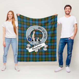 Cobertor De Velo Fletcher da Xadrez Tartan do Crachá Dunan Clan