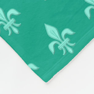 Cobertor De Velo Fleur de Lis em Aqua Claro em Turquesa
