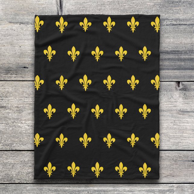 Cobertor De Velo Fleur de Lis em Black Blanket (Fleur de Lis on Black Blanket)