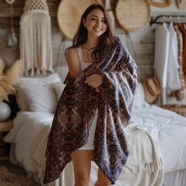 Cobertor De Velo Fleur De Lis Styled Faux Leather Patterno