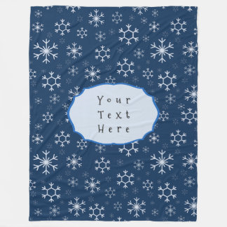 Cobertor De Velo Floco de Neve Azul de Inverno Personalizado