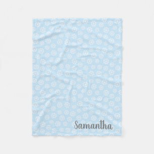 Cobertor De Velo Floco de neve branco-azul personalizado