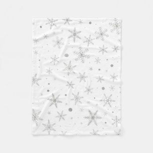 Cobertor De Velo Floco de Neve Brilhante - Cinza de Prata e Branco-