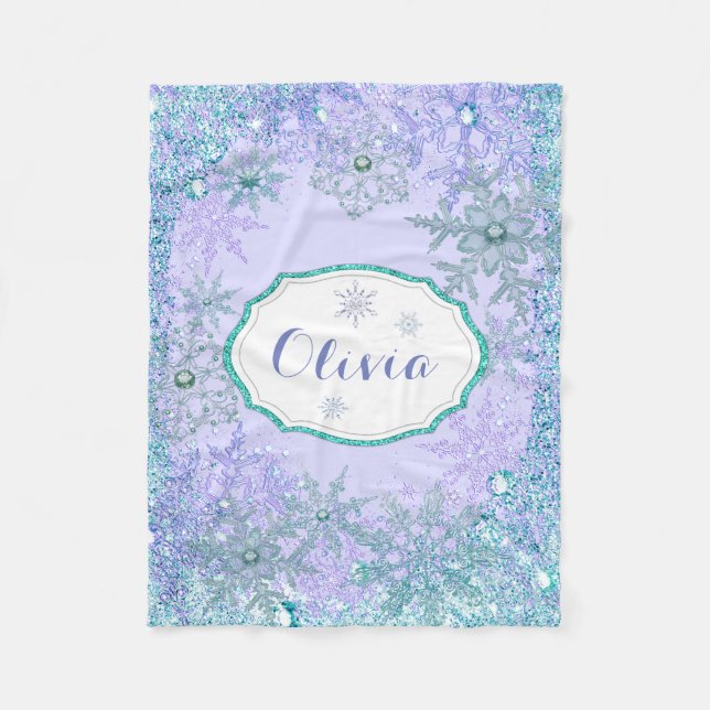 Cobertor De Velo Floco de Neve Congelado Personalizado para Meninas (Frente)