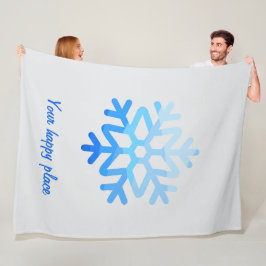 Cobertor De Velo Floco de neve geométrico minimalista elegante azul