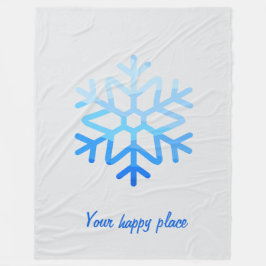 Cobertor De Velo Floco de neve geométrico minimalista elegante azul