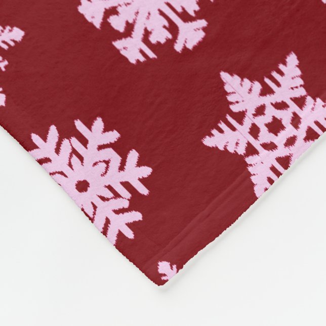 Cobertor De Velo Flocos de neve Ikat - Vinho Borgonha e Rosa (Quina)