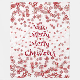 Cobertor De Velo Flocos de neve vermelhos de Natal muito alegres