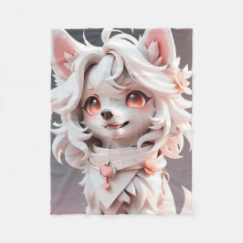 Cobertor De Velo Floffy Pink E White Puppy