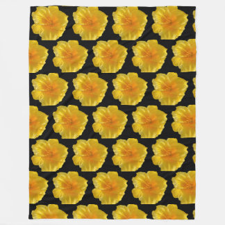 Cobertor De Velo Flor Amarelo Fleece Aberto