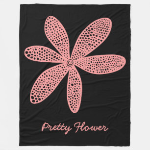 Cobertor De Velo Flor bonito - Cor-de-rosa macio em preto
