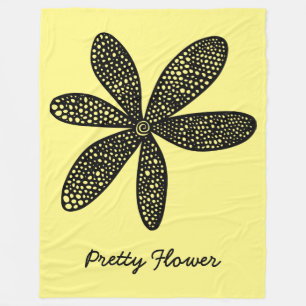 Cobertor De Velo Flor bonito - Preto em Amarelo claro888