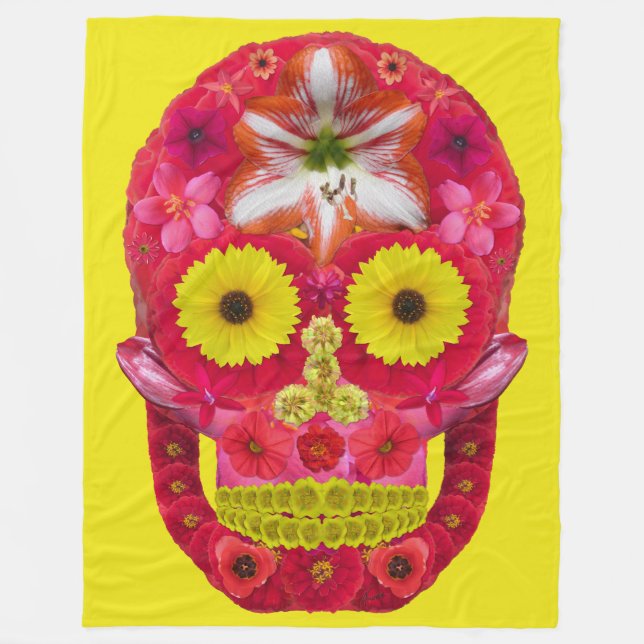 Cobertor De Velo Flor - Caveira 6 (Frente)