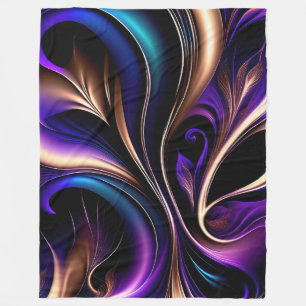 Cobertor De Velo Flor da Meia-Noite - Roxo Escuro, Azul Turquesa e 