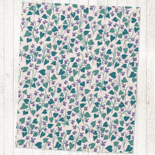 Cobertor De Velo Flor de Anêmona Violeta Madeira Impressão Botânica