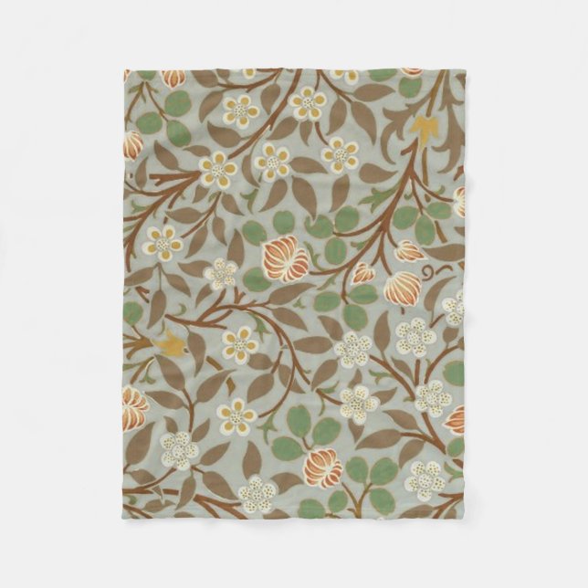 Cobertor De Velo Flor de Botânica Trevo de William Morris (Frente)