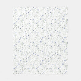 Cobertor De Velo Flor de Campo Aguamarinha em Aquarela