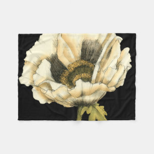 Cobertor De Velo Flor de Creme no Fundo Preto