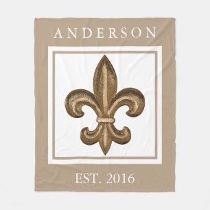 Cobertor De Velo Flor de lis Dourado do ferro forjado personalizada