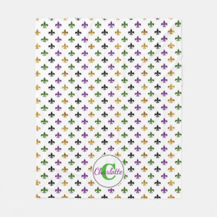 Cobertor De Velo Flor de lis na moda do carnaval do monograma