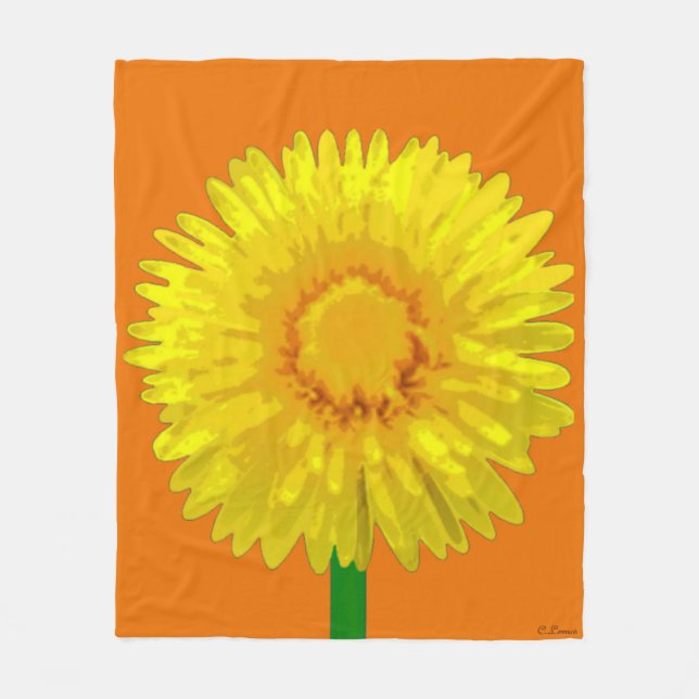 Cobertor De Velo Flor de Sol, design de Flor de Folha. (Frente)