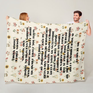 Cobertor De Velo Flor desenhado de mão especial de mensagem persona