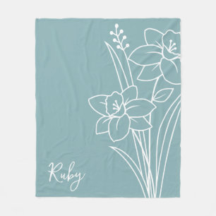 Cobertor De Velo Flor do Mês de Nascimento, Nome da Caligrafia de M