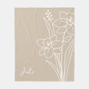 Cobertor De Velo Flor do Mês de Nascimento, Nome da Caligrafia de M