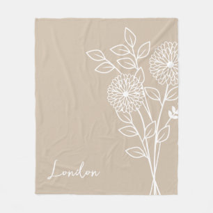 Cobertor De Velo Flor do Mês de Nascimento, Nome da Caligrafia de n