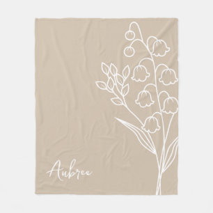 Cobertor De Velo Flor do Mês de Nascimento, Nome da Caligrafia Mai