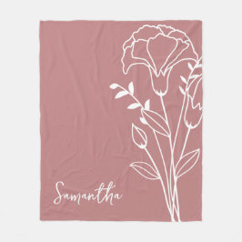 Cobertor De Velo Flor do Mês de Nascimento, Rosa de Janeiro Nome da