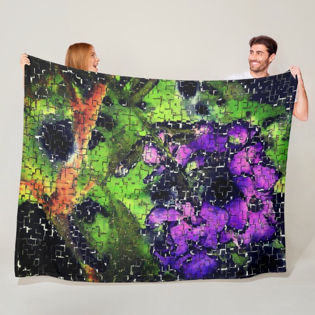 Cobertor De Velo Flor e folhas, envelhecidas em mosaico esculpido (In Situ)