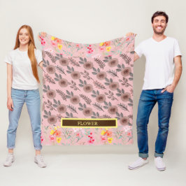 Cobertor De Velo Flor Elegante Personalizada em Aquarela