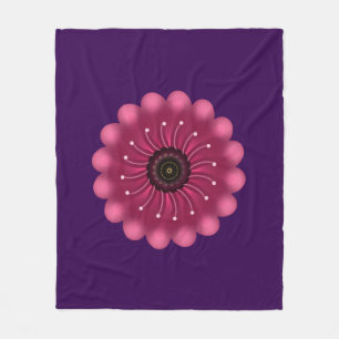 Cobertor De Velo Flor Fantasia Rosa Brilhante   Floral Neon Abstrat
