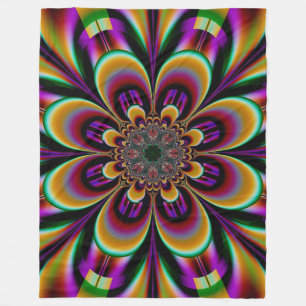 Cobertor De Velo Flor Fractal de Sonho Roxo