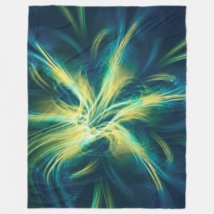 Cobertor De Velo Flor Fractal, Flor Fractal, Folha Azul
