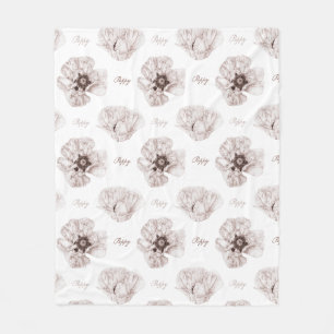 Cobertor De Velo Flor Ilustrado de Poppy