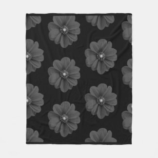 Cobertor De Velo "Flor Ilustrado em Padrão de Cinza Preta"