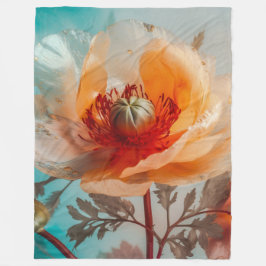 Cobertor De Velo Flor Laranja Delicada