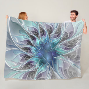 Cobertor De Velo Flor moderna abstrata do Fractal do Flourish com
