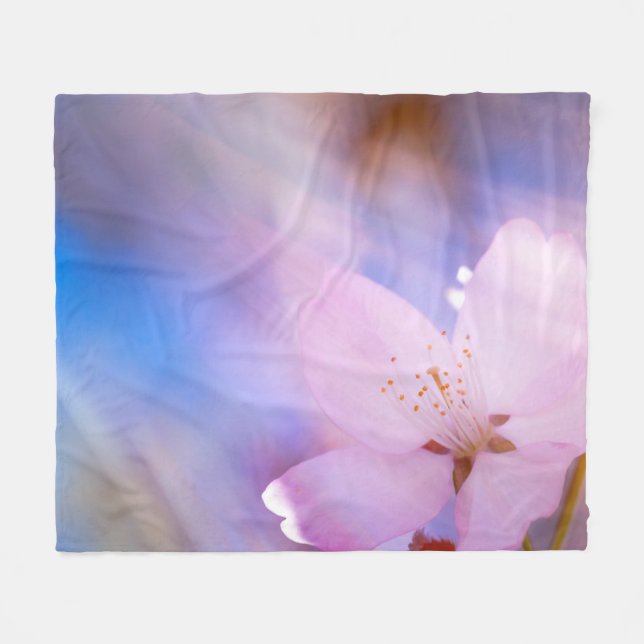 Cobertor De Velo Flor rosa de cereja (Frente (Horizontal))